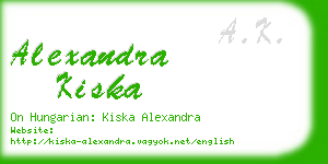 alexandra kiska business card